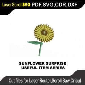 Useful Sunflower Surprise MakeCNC SVG DXF PDF CDR 3D puzzle pattern product image