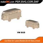 VW Combi Van Bus MZST MakeCNC SVG DXF PDF CDR 3D puzzle pattern product image