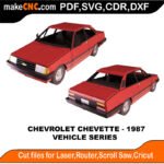 Vehicle Chevrolet Chevette 1987 MakeCNC SVG DXF PDF CDR 3D puzzle pattern product image