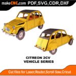 Vehicle Citreon 2CV MakeCNC SVG DXF PDF CDR 3D puzzle pattern product image