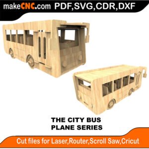 Vehicle City Bus MakeCNC SVG DXF PDF CDR 3D puzzle pattern product image