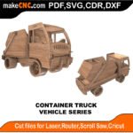 Vehicle Container Truck MakeCNC SVG DXF PDF CDR 3D puzzle pattern product image