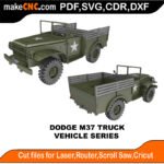 Vehicle Dodge M37 Truck MakeCNC SVG DXF PDF CDR 3D puzzle pattern product image