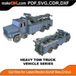 Vehicle Heavy Tow Truck MakeCNC SVG DXF PDF CDR 3D puzzle pattern product image