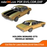Vehicle Holden Monaro GTS MakeCNC SVG DXF PDF CDR 3D puzzle pattern product image