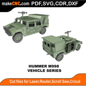 Vehicle Hummer M998 MakeCNC SVG DXF PDF CDR 3D puzzle pattern product image