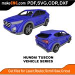 Vehicle Hundai Tuscon MakeCNC SVG DXF PDF CDR 3D puzzle pattern product image