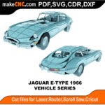 Vehicle Jaguar E-Type 1966 MakeCNC SVG DXF PDF CDR 3D puzzle pattern product image