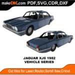 Vehicle Jaguar XJ6 1982 MakeCNC SVG DXF PDF CDR 3D puzzle pattern product image