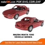 Vehicle Mazda Miata 1990 MakeCNC SVG DXF PDF CDR 3D puzzle pattern product image