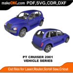 Vehicle PT Cruiser 2001 MakeCNC SVG DXF PDF CDR 3D puzzle pattern product image