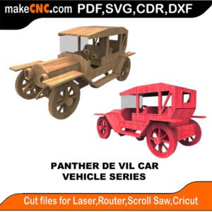 Vehicle Panther DeVil Car MakeCNC SVG DXF PDF CDR 3D puzzle pattern product image