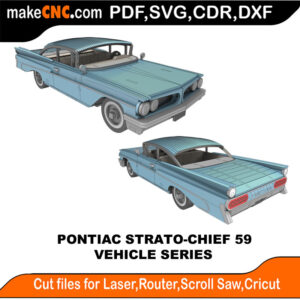 Vehicle Pontiac Strato Chief 59 MakeCNC SVG DXF PDF CDR 3D puzzle pattern product image