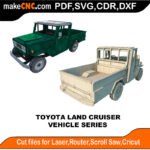Vehicle Toyota Land Cruiser MakeCNC SVG DXF PDF CDR 3D puzzle pattern product image