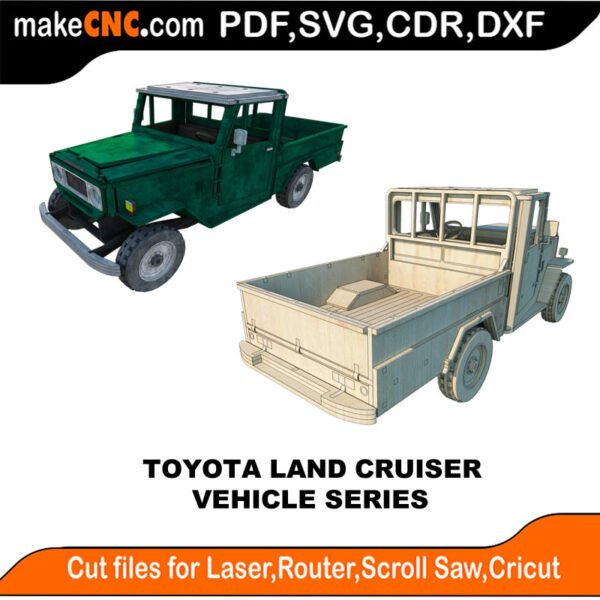 Vehicle Toyota Land Cruiser MakeCNC SVG DXF PDF CDR 3D puzzle pattern product image
