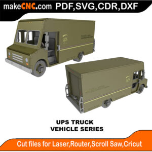 Vehicles UPS Truck MakeCNC SVG DXF PDF CDR 3D puzzle pattern product image