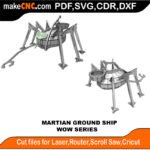 WOW Martian Ground Ship MakeCNC SVG DXF PDF CDR 3D puzzle pattern product image