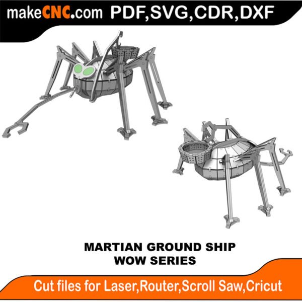 WOW Martian Ground Ship MakeCNC SVG DXF PDF CDR 3D puzzle pattern product image