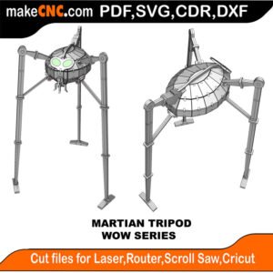 WOW Martian Tripod MakeCNC SVG DXF PDF CDR 3D puzzle pattern product image