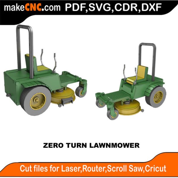Zero Turn Lawnmower MakeCNC SVG DXF PDF CDR 3D puzzle pattern product image