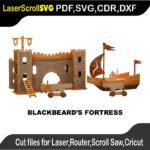Scroll Saw Model DXF SVG Plans Toy Laser Cricut Silhouette