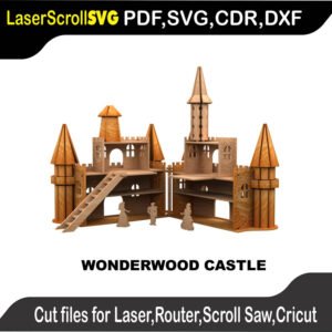 Wonderwood Castle : 3D Puzzle, Laser Cut, Scroll Saw, CNC Router, Template, Pattern DXF, CDR, SVG