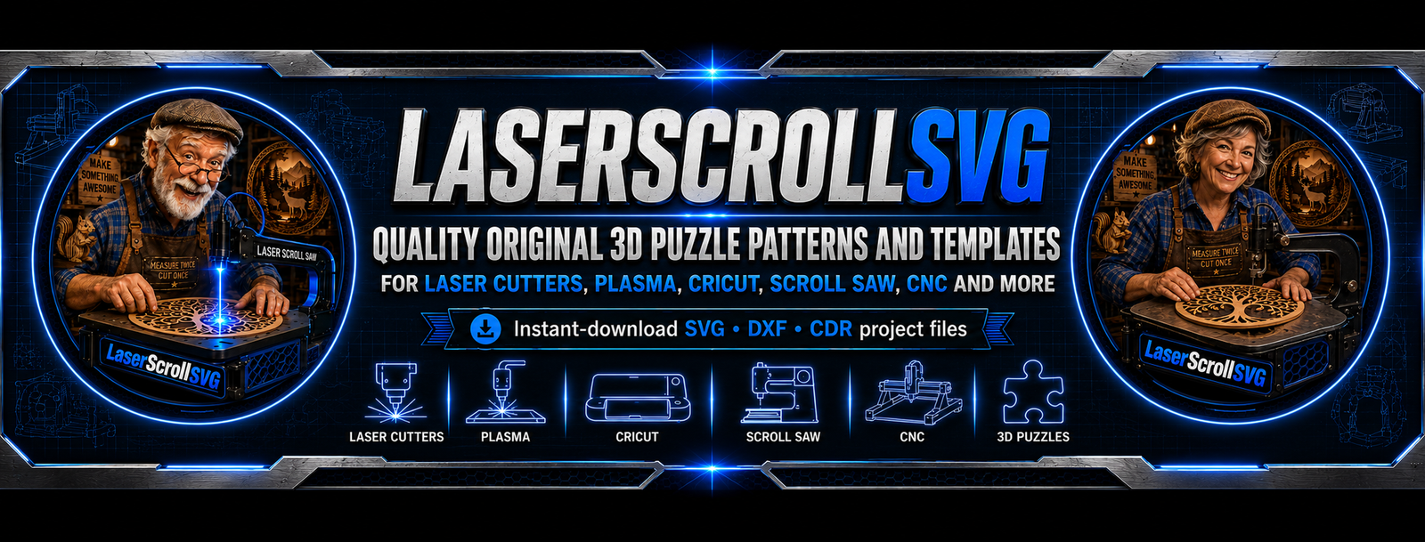 Laserscrollsvg.com makecnc.com 3d puzzle patterns and templates