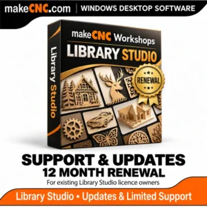 makeCNC Workshops Library Studio -12 month Support and Updates renewal for existing software licence owners